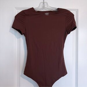 Brown short sleeve bodysuit